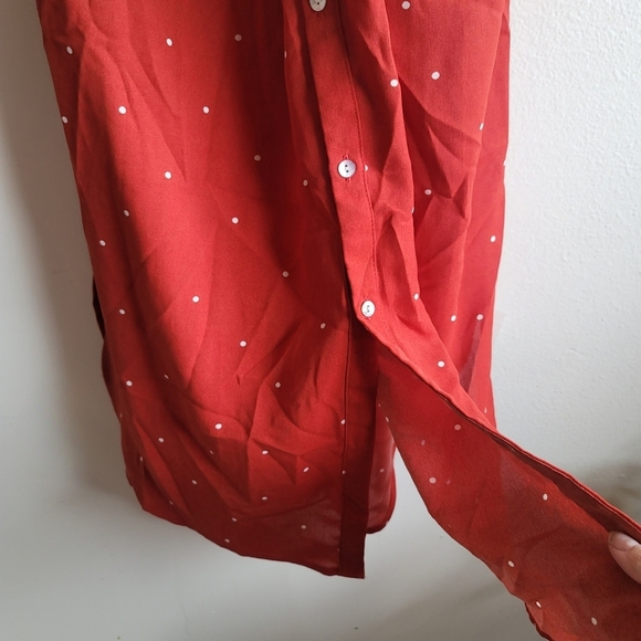 Lovestitch, Amora Knot Front‎ Red Polka Dot Dress, Red & white, Size Small, NWT - Picture 5 of 8